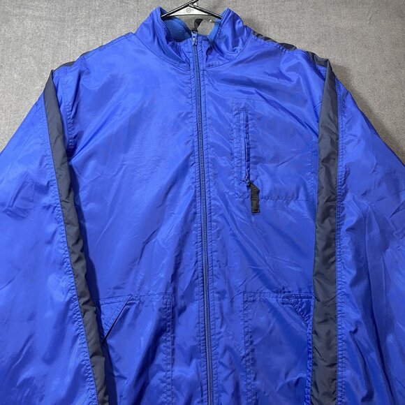 Nike Mens Full-Zip Blue/Black Fleece Lined Windbreaker Jacket Size Large - Picture 9 of 12